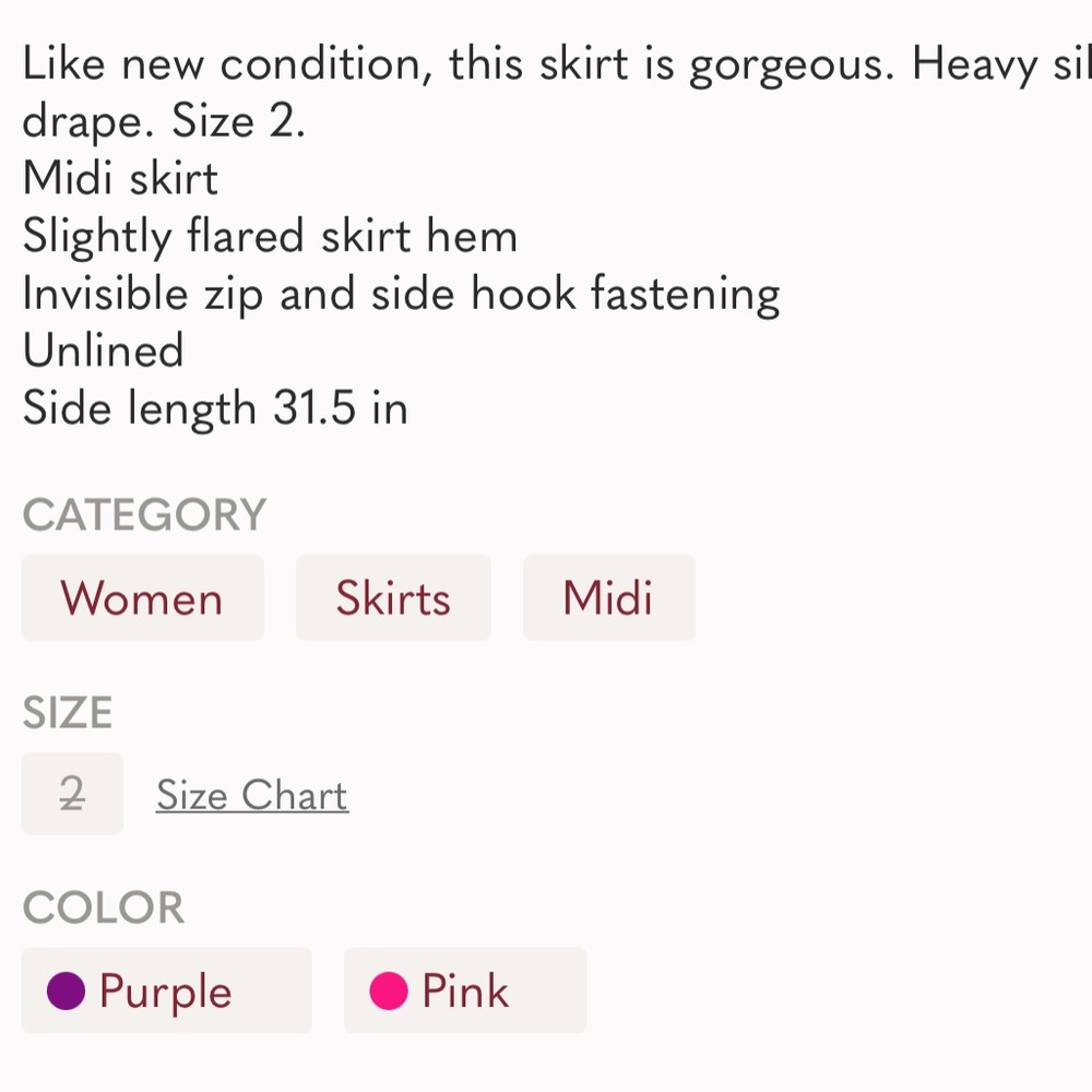 Sezane Magenta Midi Skirt - Picture 3 of 3